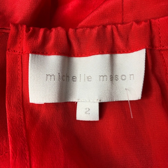 Michelle Mason Size 2 Red Dress Lace Underlay NEW - Picture 8 of 9
